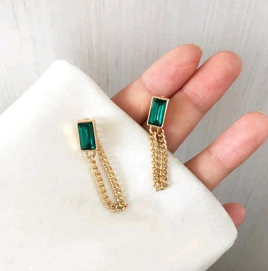 Emerald Crystal Earrings